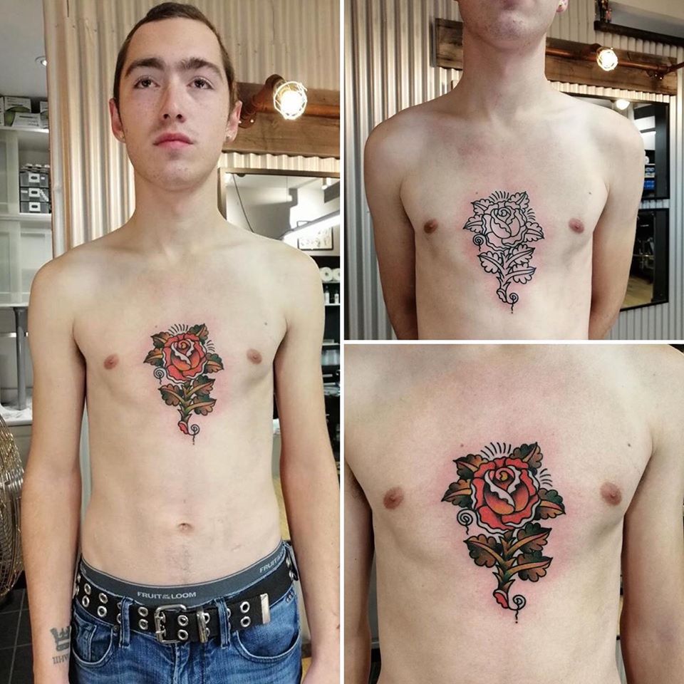 tattoo, tatouage, montréal tattoo, black tattoo, rose